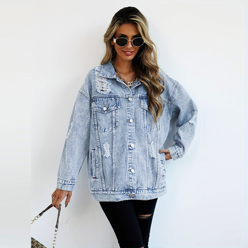 Veste Denim Déchirée