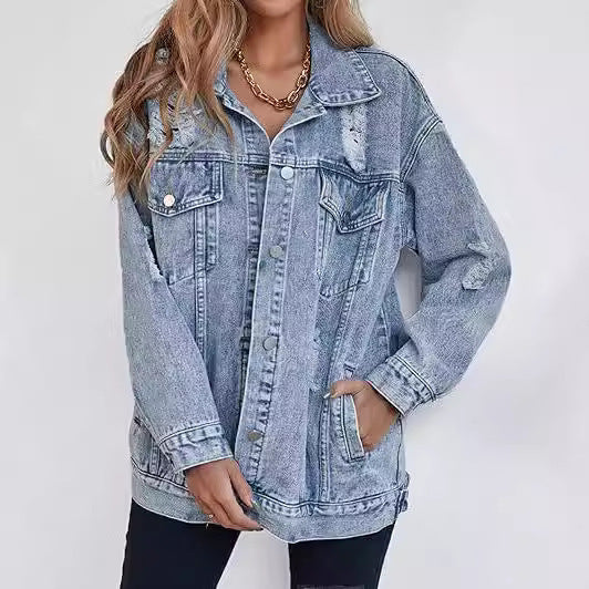 Veste Denim Déchirée