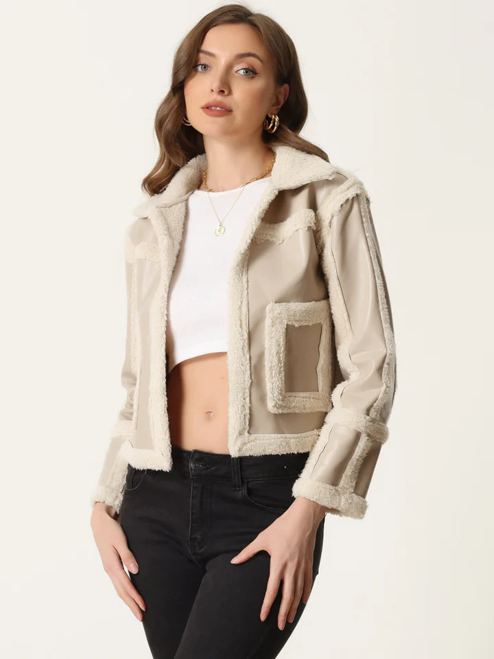 Manteau Luxe à Fourrure Superposée